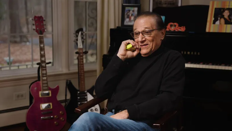 Joe Cerisano in the studio with his guitars