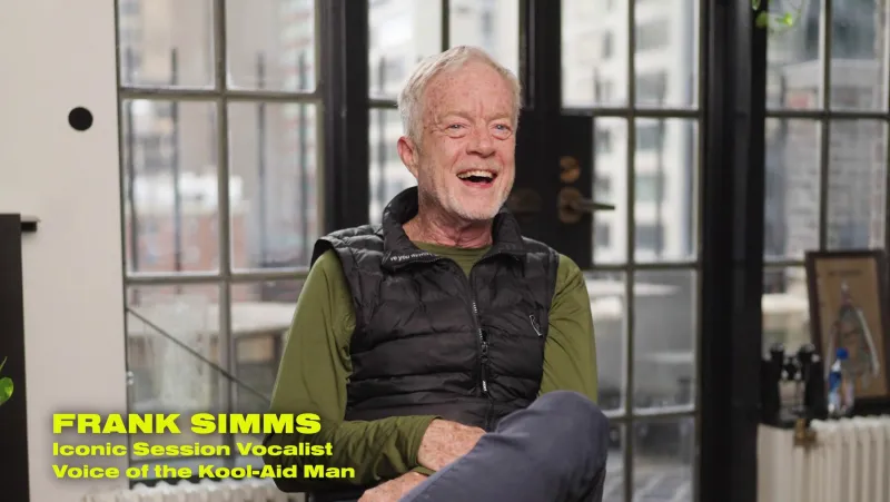 Frank Simms on camera