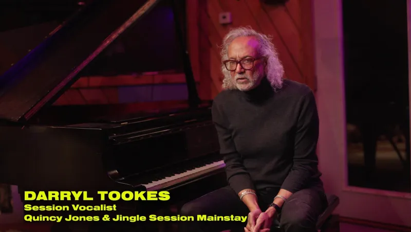 Darryl Tookes on camera at the piano
