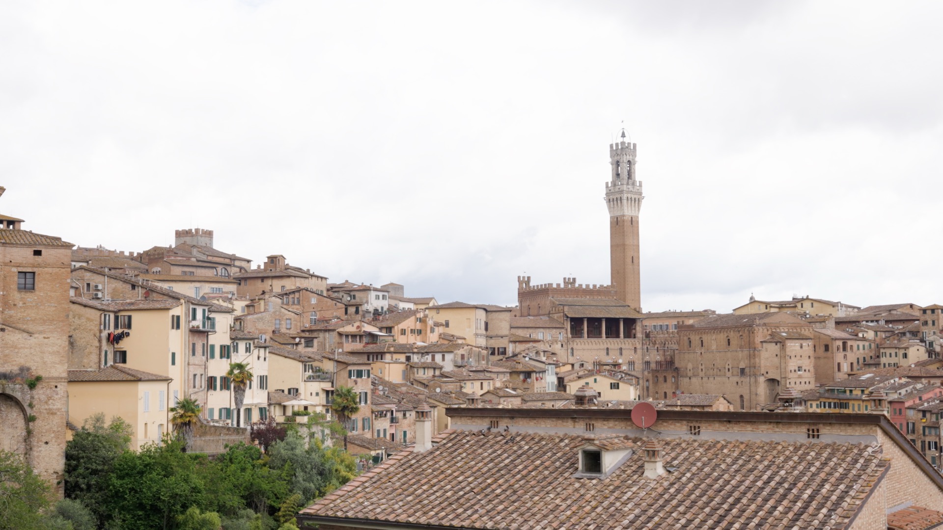 Siena, Italy skyline at dusk